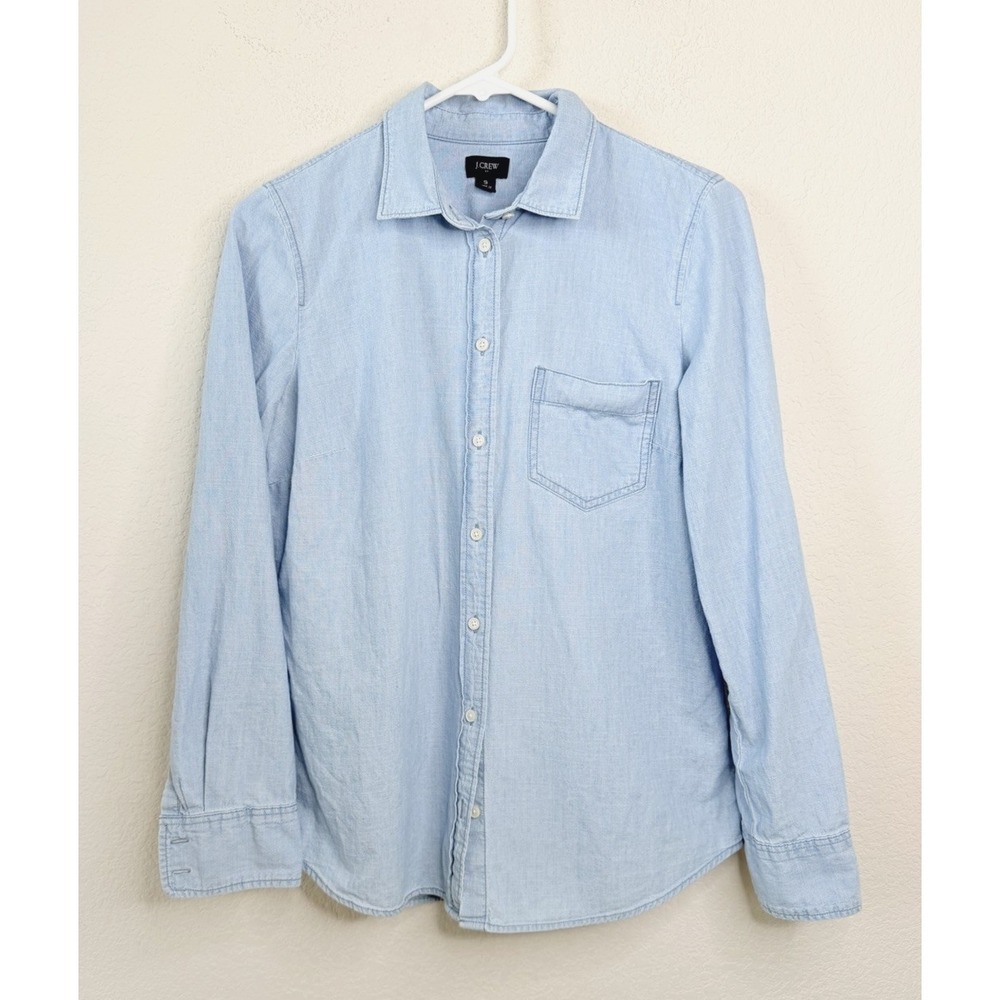J.Crew Light Wash Chambray Button Up Shirt Women's S Western Americana